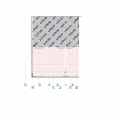 Coupe technique : Arrêt latéral avec cornière d'angle PVC