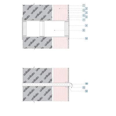 Coupe technique : Déport d'élément de façade