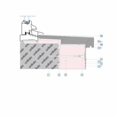 Coupe technique : Pose d'un appui de fenêtre isolé en applique intérieure tunnel